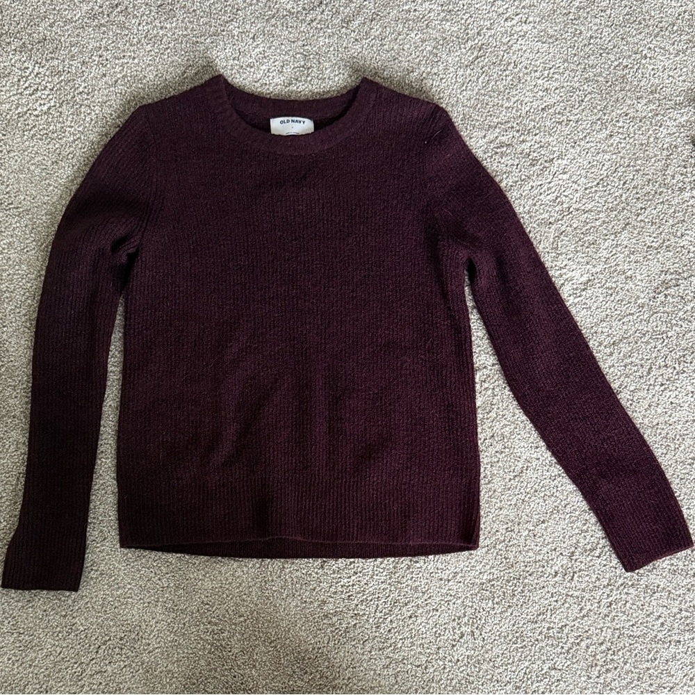 Old Navy Dark Maroon Crew Neck Sweater